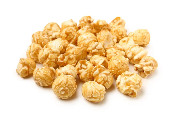 Mucchio Popcorn Croccanti Sfondo Bianco — Foto Stock