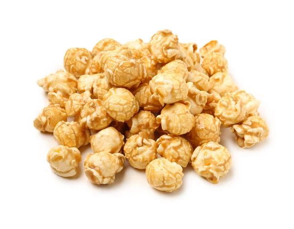 Mucchio Popcorn Croccanti Sfondo Bianco — Foto Stock