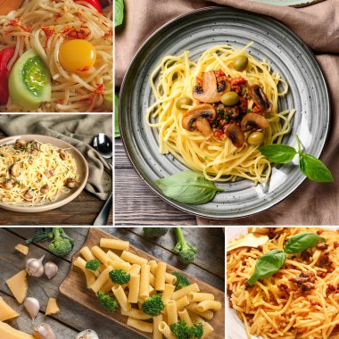 Lezzetli makarna kolajı.