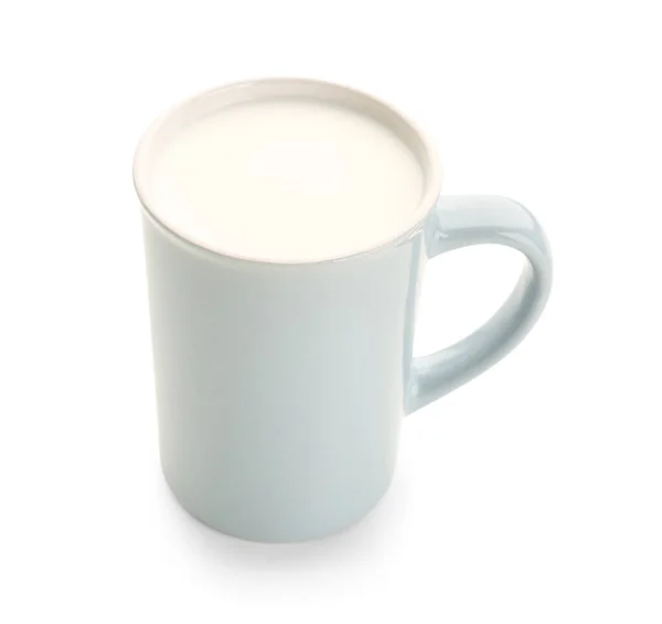 Coppa Latte Sfondo Bianco — Foto Stock