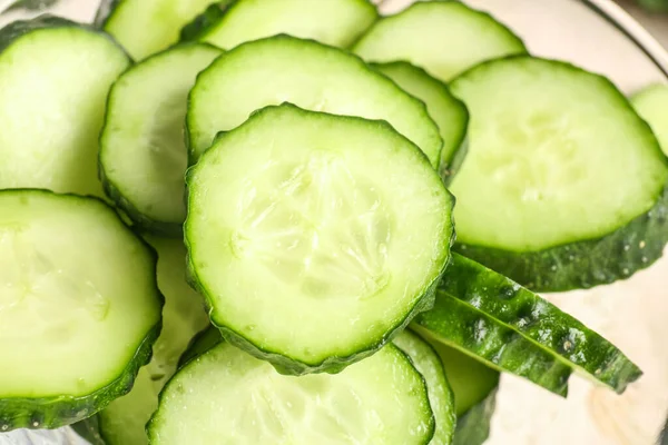 Pieces Fresh Cucumber Closeup — Stock Photo, Image