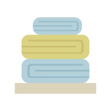 Beyaz arka planda katlanmış banyo havluları