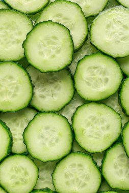 Arka plan olarak dilimlenmiş salatalık dokusu