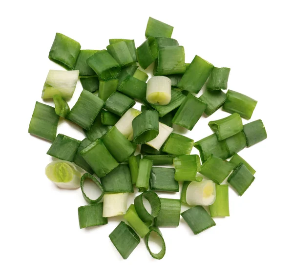 Heap Cut Green Onion White Background — Stock Photo, Image