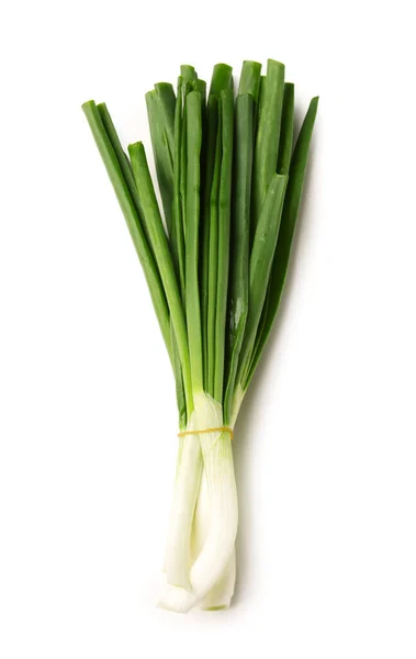 Bunch Fresh Green Onion White Background — Stock Photo, Image