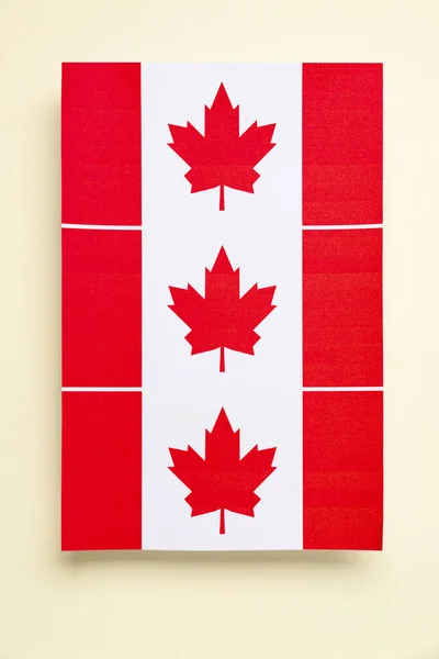 Papir Flag Canada Hvid Baggrund - Stock-foto