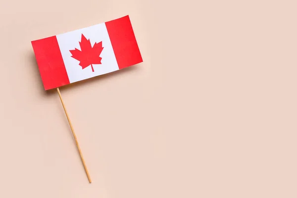 Paper Flag Canada Beige Background — Stock Photo, Image