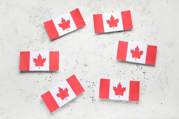 Frame Made Paper Canadian Flags Grunge Background — Stock Photo, Image