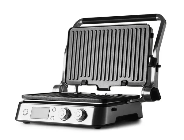 Modern Electric Grill Open Lid White Background — Stock Photo, Image