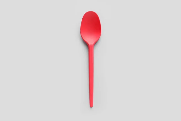 Red Spoon Light Background — Stock Photo, Image