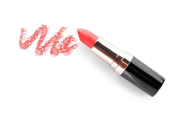 Beautiful Lipstick Sample White Background — Stock Photo, Image