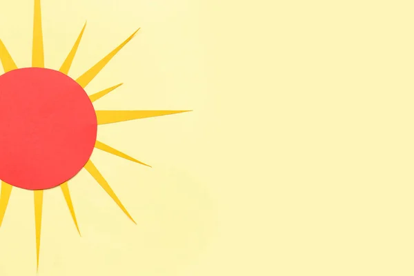 Bright Paper Sun Yellow Background — Stock Photo, Image