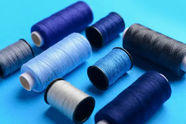 Composition Different Thread Spools Color Background Closeup — Stock Photo, Image