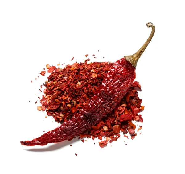 Dry Chili Ground Pepper White Background — Stock Photo, Image