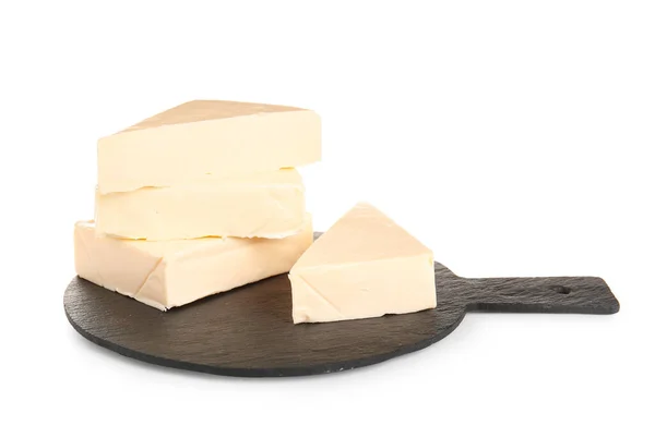 Επιτραπέζιο Επεξεργασμένο Τυρί Λευκό Φόντο — Φωτογραφία Αρχείου