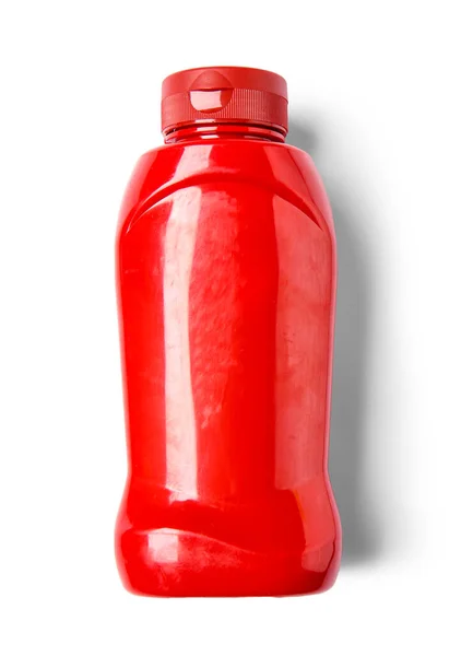 Plastikflasche Ketchup Auf Weißem Hintergrund — Stockfoto