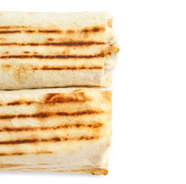 Tasty Shawarma White Background — Stock Photo, Image
