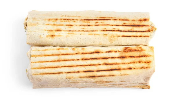 Tasty Shawarma White Background — Stock Photo, Image