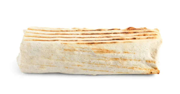 Leckeres Shawarma Auf Weißem Hintergrund — Stockfoto