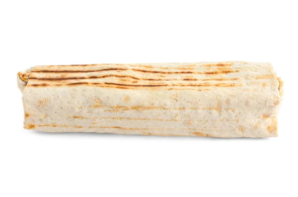 Ízletes Shawarma Fehér Háttér — Stock Fotó