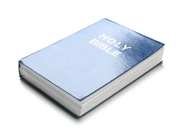 Szent Biblia Elszigetelt Fehér Background — Stock Fotó