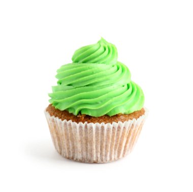 Beyaz arka planda lezzetli kekler.