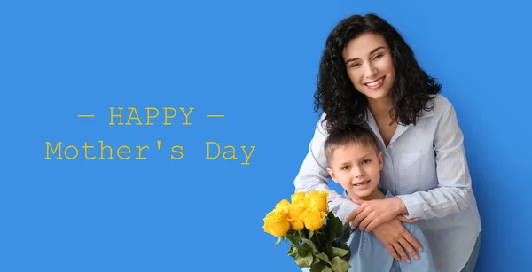 Kartu Ucapan Yang Indah Untuk Happy Mother Day Dengan Anak — Stok Foto