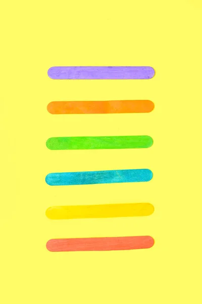 Colorful Ice Cream Sticks Beige Background — Stock Photo, Image