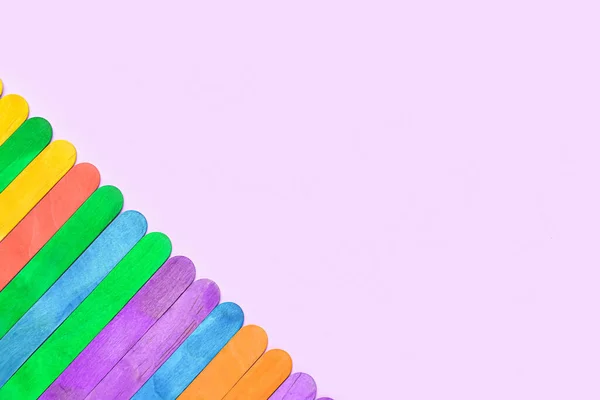 Colorful Ice Cream Sticks Purple Background — Stock Photo, Image
