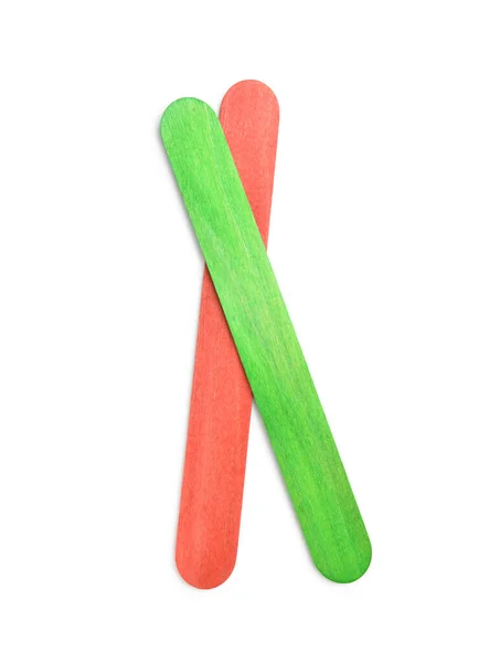 Beyaz Arka Planda Renkli Dondurma Çubukları — Stok fotoğraf