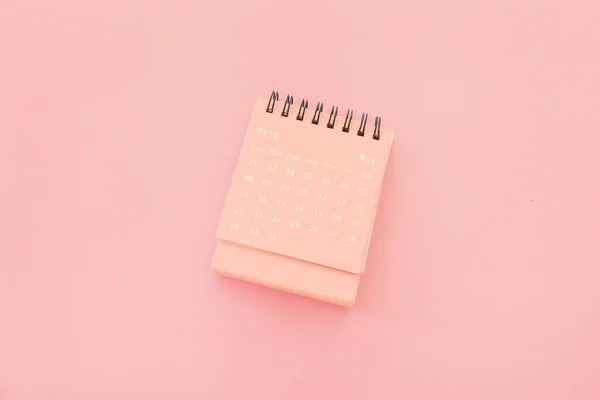 Flip Paper Calendar May Pink Background — Stock Photo, Image