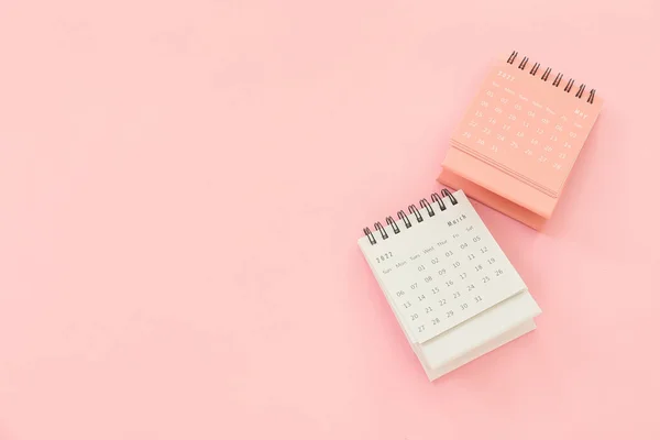 Flip Paper Calendars Pink Background — Stock Photo, Image