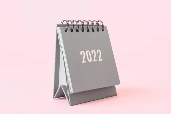Flip Calendario Papel Para 2022 Año Sobre Fondo Rosa — Foto de Stock