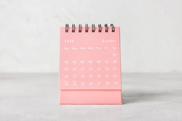 Flip Calendario Para Octubre Sobre Fondo Claro — Foto de Stock