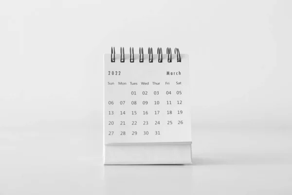 Календарь Март Светлом Фоне — стоковое фото