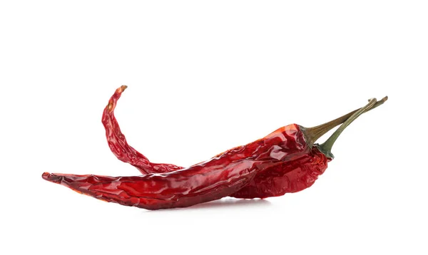 Dry Hot Chili Peppers Isolated White Background — Stock Photo, Image