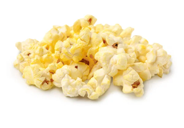 Heap Crispy Popcorn White Background — Stock Photo, Image