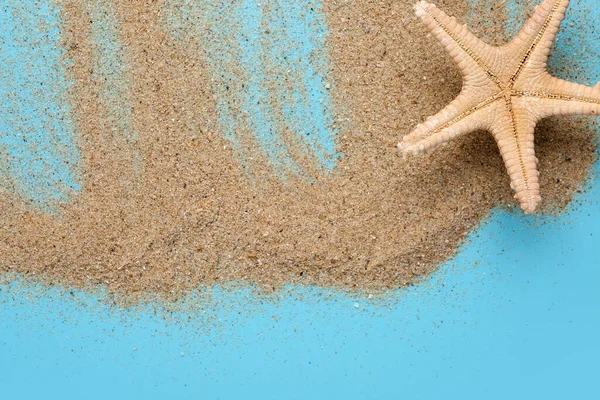Sand Starfish Blue Background — Stock Photo, Image
