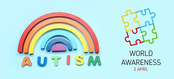 Знамя Всемирному Дню Борьбы Аутизмом Радугой — стоковое фото
