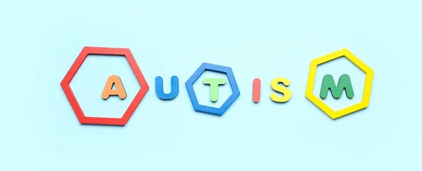 Word Autism Light Blue Background — Stock Photo, Image
