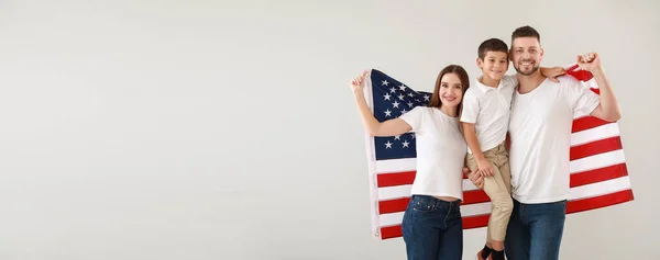 Család Usa Zászló Fény Háttér Hely Szöveges — Stock Fotó