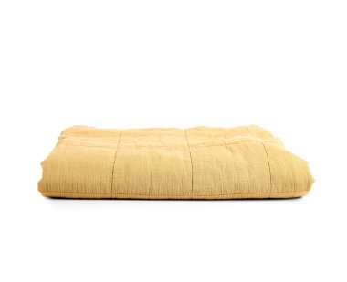 Beyaz arkaplanda sarı ekose