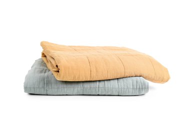 Warm plaids on white background