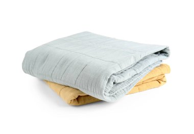 Warm plaids on white background
