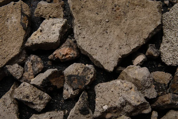 Каменные Обломки Темном Фоне Крупным Планом Концепция Землетрясения — стоковое фото
