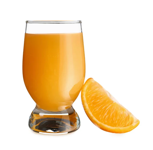 Clean Glass Orange Juice White Background — Stock Photo, Image