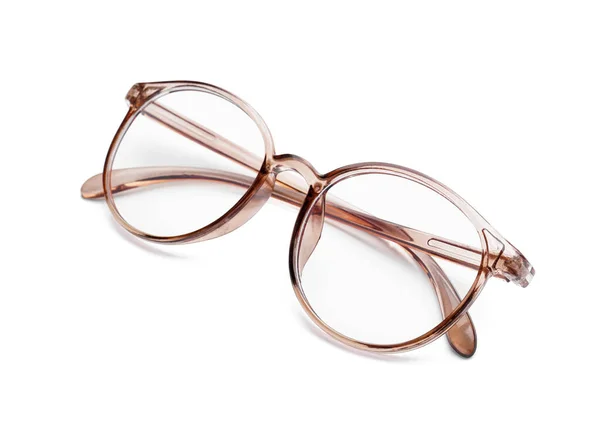 Óculos Elegantes Isolados Fundo Branco — Fotografia de Stock