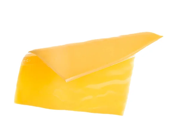 Beyaz Arka Planda Izole Edilmiş Lezzetli Işlenmiş Peynir Dilimi — Stok fotoğraf