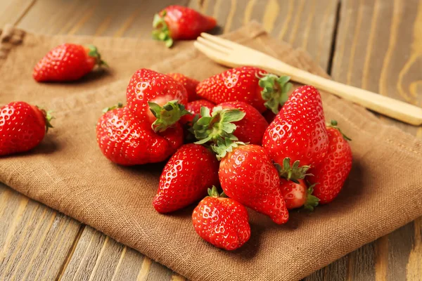 Fresh Strawberries Wooden Background — Stock Photo, Image