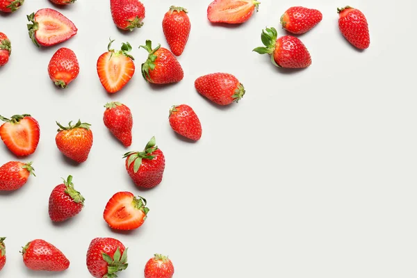 Fresh Strawberries White Background — Stock Photo, Image